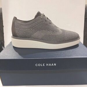 Cole Haan Womens 10.5 NIB Platform Oxford Shoes Stitchlite Metallic Gray Shimmer